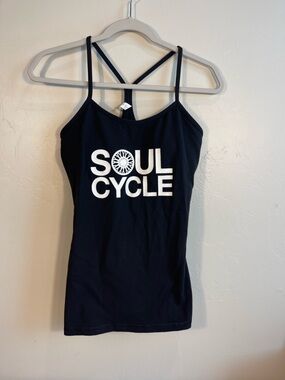 Lululemon x SoulCycle Black Racerback Tank Built In Bra Size 8 Athletic Top